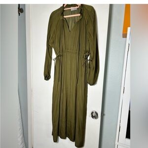 Modern citizen,Cinch tie waist Olive Green Maxi Dress